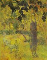 Поль Гоген Мужчина, срывающий плод с дерева-1897